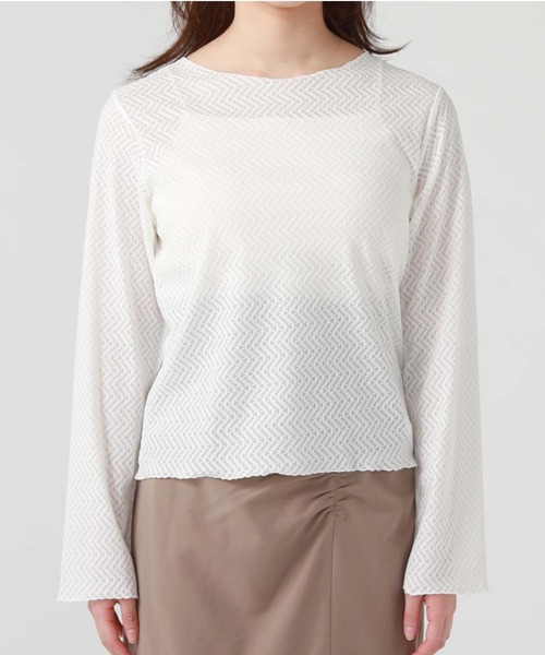 archives(アルシーヴ)の「ウェーブカットレースTOPS(Tシャツ/カットソー・レディース・オフホワイト/グレー/ブラック・MEDIUM)」の12枚目の写真