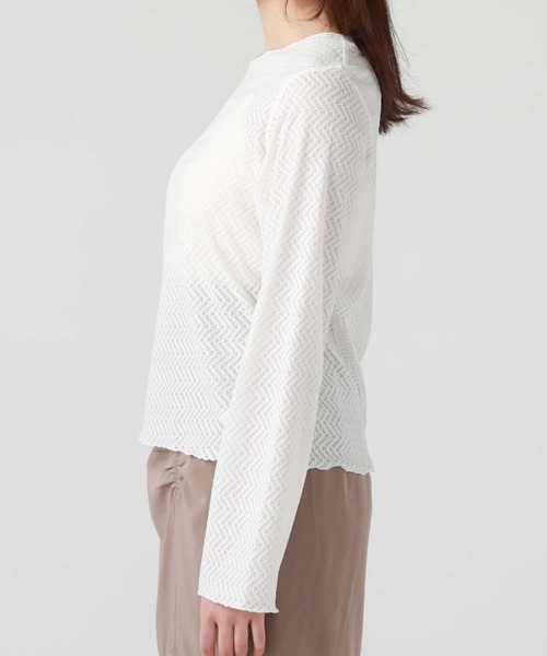 archives(アルシーヴ)の「ウェーブカットレースTOPS(Tシャツ/カットソー・レディース・オフホワイト/グレー/ブラック・MEDIUM)」の9枚目の写真
