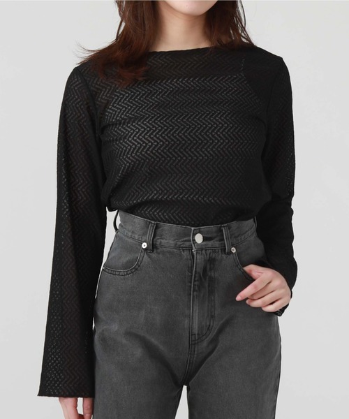 archives(アルシーヴ)の「ウェーブカットレースTOPS(Tシャツ/カットソー・レディース・オフホワイト/グレー/ブラック・MEDIUM)」の16枚目の写真