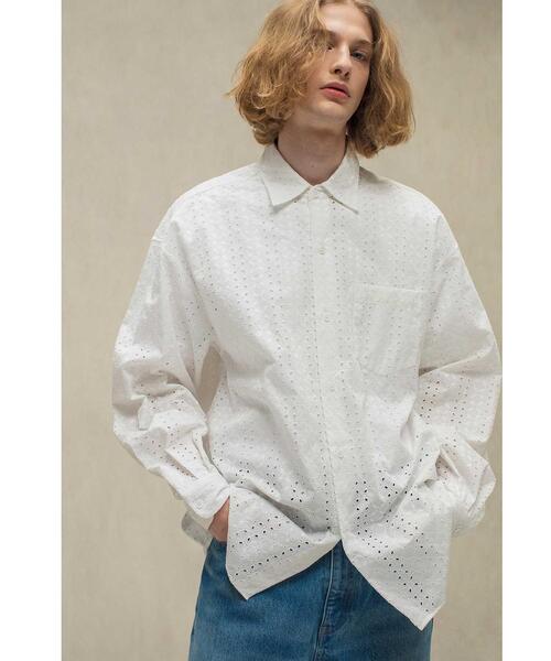MONKEY TIME(モンキータイム)の「<monkey time> BROAD EMBROIDERY REG/シャツ(シャツ/ブラウス・メンズ・ダークグレー/ホワイト・S/M/L/XL)」の3枚目の写真