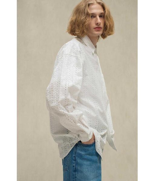 MONKEY TIME(モンキータイム)の「<monkey time> BROAD EMBROIDERY REG/シャツ(シャツ/ブラウス・メンズ・ダークグレー/ホワイト・S/M/L/XL)」の4枚目の写真