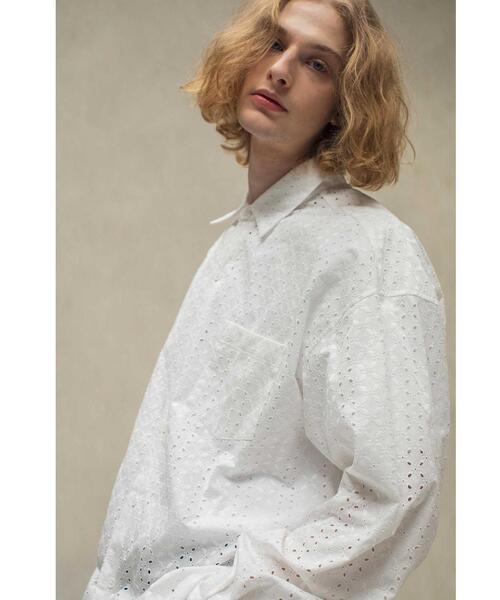 MONKEY TIME(モンキータイム)の「<monkey time> BROAD EMBROIDERY REG/シャツ(シャツ/ブラウス・メンズ・ダークグレー/ホワイト・S/M/L/XL)」の5枚目の写真