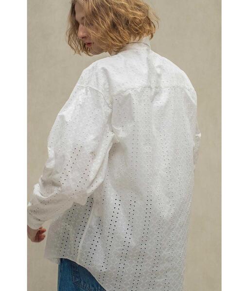 MONKEY TIME(モンキータイム)の「<monkey time> BROAD EMBROIDERY REG/シャツ(シャツ/ブラウス・メンズ・ダークグレー/ホワイト・S/M/L/XL)」の6枚目の写真