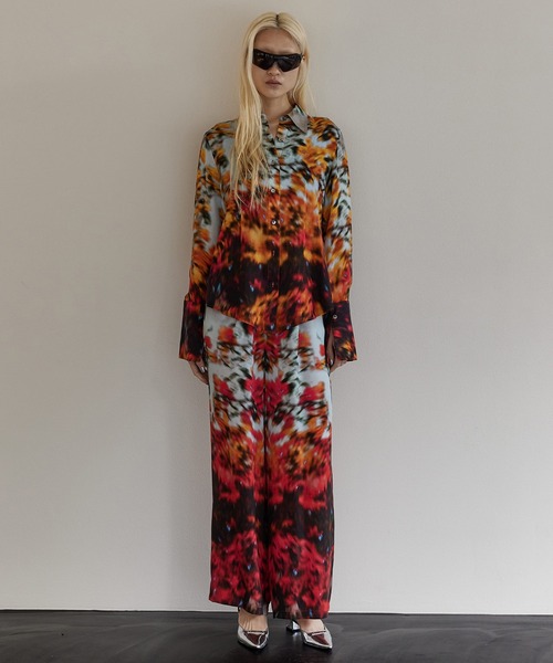 PRANK PROJECT（プランクプロジェクト）の「アブストラクトフラワーワイドパンツ/Abstract Flower Wide Pants（その他パンツ・レディース・ブルー/オレンジ・36/38）」の10枚目の写真