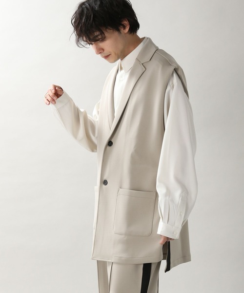 RAGEBLUE（レイジブルー）の「テックラインジレベスト＆テックラインイージーワイドパンツ（セットアップ・メンズ・ベージュ/ブラック・MEDIUM/LARGE）」の17枚目の写真