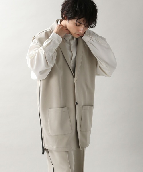 RAGEBLUE（レイジブルー）の「テックラインジレベスト＆テックラインイージーワイドパンツ（セットアップ・メンズ・ベージュ/ブラック・MEDIUM/LARGE）」の18枚目の写真