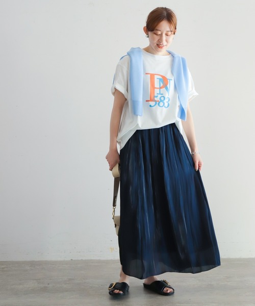メタリックサテンギャザースカート(nombre impair) NOMBRE IMPAIR（ノンブルアンペール）の「メタリックサテン