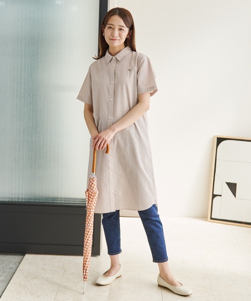 Arnold Palmer（アーノルドパーマー）の「ギンガムチェック 晴雨兼用 シェア 長傘（長傘・レディース・ネイビー/ベージュ・F）」の10枚目の写真