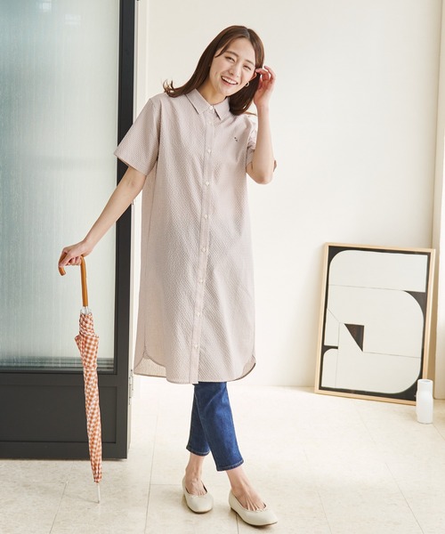 Arnold Palmer（アーノルドパーマー）の「ギンガムチェック 晴雨兼用 シェア 長傘（長傘・レディース・ネイビー/ベージュ・F）」の11枚目の写真