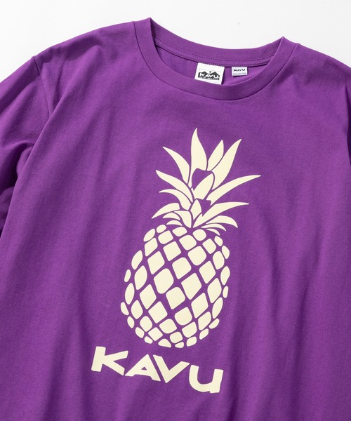 KAVU(カブー)の「KAVU/カブー Pineapple Tee/パイナップルティー(Tシャツ/カットソー・メンズ・ホワイト/ブラック/ヘザーグレー/パープル・MEDIUM/X-LARGE/LARGE)」の14枚目の写真