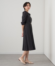 ANAYI（アナイ）の「ピンドットプリント袖ギャザー ワンピース