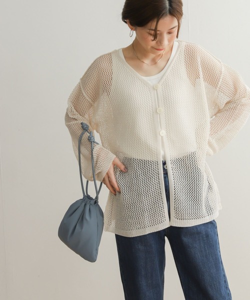 URBAN RESEARCH DOORS(アーバンリサーチドアーズ)の「2WAYメッシュカーディガン(カーディガン/ボレロ・レディース・アイボリー/モカ・MEDIUM)」の22枚目の写真