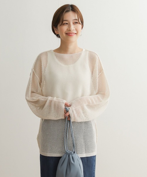 URBAN RESEARCH DOORS(アーバンリサーチドアーズ)の「2WAYメッシュカーディガン(カーディガン/ボレロ・レディース・アイボリー/モカ・MEDIUM)」の12枚目の写真
