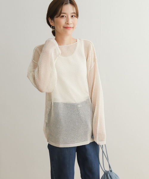URBAN RESEARCH DOORS(アーバンリサーチドアーズ)の「2WAYメッシュカーディガン(カーディガン/ボレロ・レディース・アイボリー/モカ・MEDIUM)」の13枚目の写真