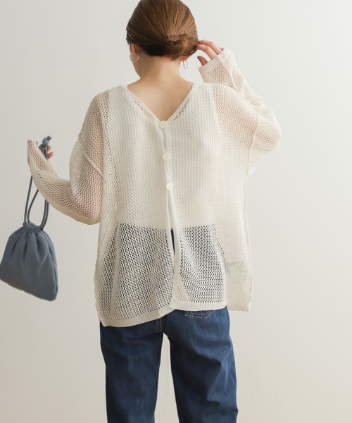 URBAN RESEARCH DOORS(アーバンリサーチドアーズ)の「2WAYメッシュカーディガン(カーディガン/ボレロ・レディース・アイボリー/モカ・MEDIUM)」の13枚目の写真