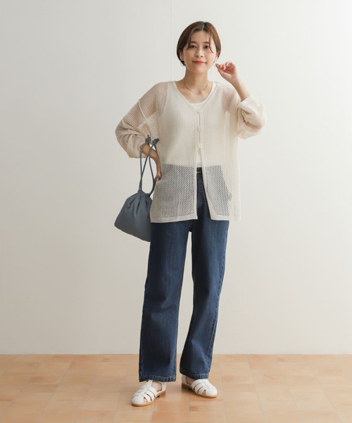 URBAN RESEARCH DOORS(アーバンリサーチドアーズ)の「2WAYメッシュカーディガン(カーディガン/ボレロ・レディース・アイボリー/モカ・MEDIUM)」の18枚目の写真