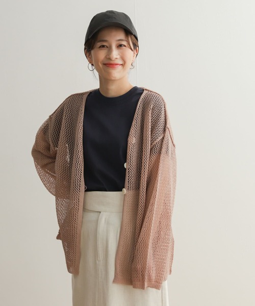 URBAN RESEARCH DOORS(アーバンリサーチドアーズ)の「2WAYメッシュカーディガン(カーディガン/ボレロ・レディース・アイボリー/モカ・MEDIUM)」の10枚目の写真