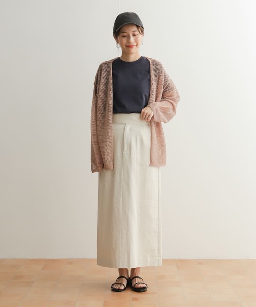 URBAN RESEARCH DOORS(アーバンリサーチドアーズ)の「2WAYメッシュカーディガン(カーディガン/ボレロ・レディース・アイボリー/モカ・MEDIUM)」の5枚目の写真