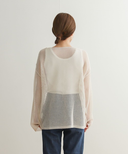 URBAN RESEARCH DOORS(アーバンリサーチドアーズ)の「2WAYメッシュカーディガン(カーディガン/ボレロ・レディース・アイボリー/モカ・MEDIUM)」の6枚目の写真