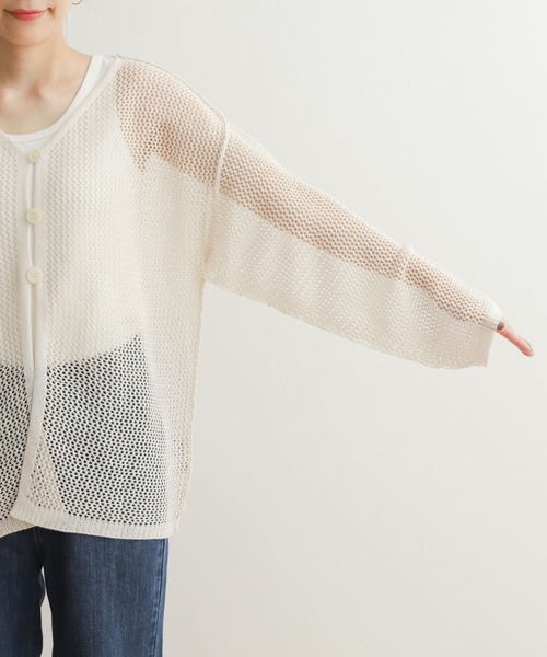 URBAN RESEARCH DOORS(アーバンリサーチドアーズ)の「2WAYメッシュカーディガン(カーディガン/ボレロ・レディース・アイボリー/モカ・MEDIUM)」の21枚目の写真