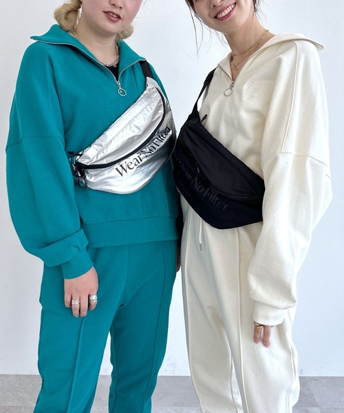 FOREVER 21(フォーエバー トゥエンティーワン)の「【STREET】ハーフジップスウェットプルオーバー(スウェット・レディース・ホワイト/グリーン・FREE)」の10枚目の写真