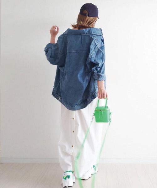 CORNERS（コーナーズ）の「3ボタンポケットデニムジャケット（デニムジャケット・レディース・ブルー・M）」の8枚目の写真