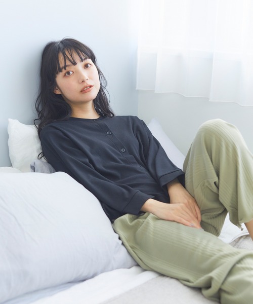 Days（デイズ）の「【LAFUKU】お肌にやさしいコットンクルーカーディガン（ラフク）（カーディガン/ボレロ・レディース・サックスブルー/ネイビー/杢グレー/ブラック・L/M/LL）」の8枚目の写真