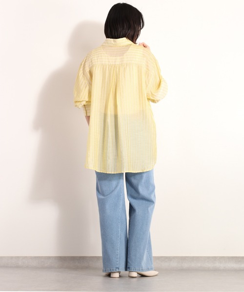 Ｗポケットシアーストライプシャツ