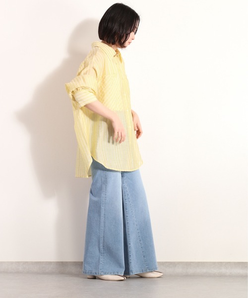 Ｗポケットシアーストライプシャツ