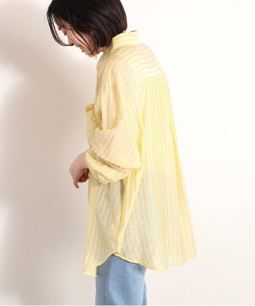 Ｗポケットシアーストライプシャツ