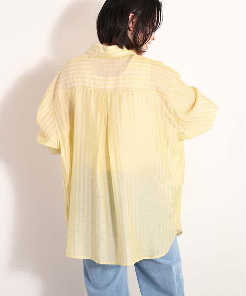 Ｗポケットシアーストライプシャツ