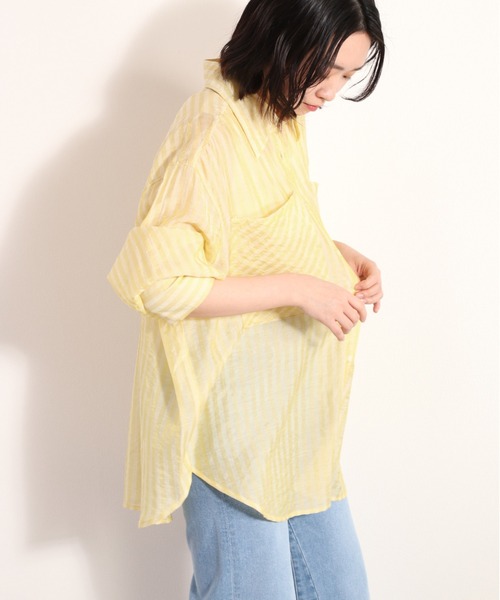 Ｗポケットシアーストライプシャツ