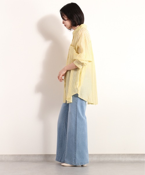 Ｗポケットシアーストライプシャツ