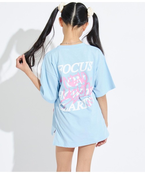 ANAP GｉRL（アナップガール）の「R+S前ジップBIGTシャツ（Tシャツ/カットソー・キッズ・ブラック/ライトブルー/ホワイト・M/XS/S）」の3枚目の写真