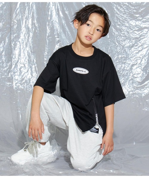 ANAP GｉRL（アナップガール）の「R+S前ジップBIGTシャツ（Tシャツ/カットソー・キッズ・ブラック/ライトブルー/ホワイト・M/XS/S）」の13枚目の写真