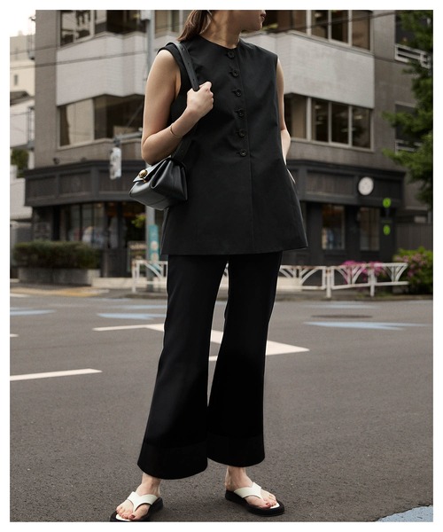 ◾️極美品 column コラム ノースリーブ ブラウス シャツ ブラック 