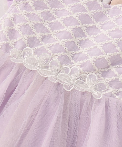 petit main（プティマイン）の「フラワーチュールワンピース（ワンピース・キッズ・アイボリー/エメラルド/ラベンダー・80ｃｍ/90cm/100cm/110cm/120cm/130cm）」の10枚目の写真