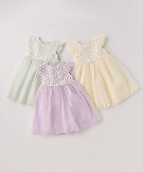 petit main（プティマイン）の「フラワーチュールワンピース（ワンピース・キッズ・アイボリー/エメラルド/ラベンダー・80ｃｍ/90cm/100cm/110cm/120cm/130cm）」の16枚目の写真