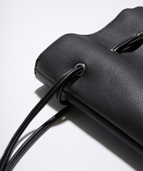 Alfred Alex】synthetic leather drawstring shoulder bag