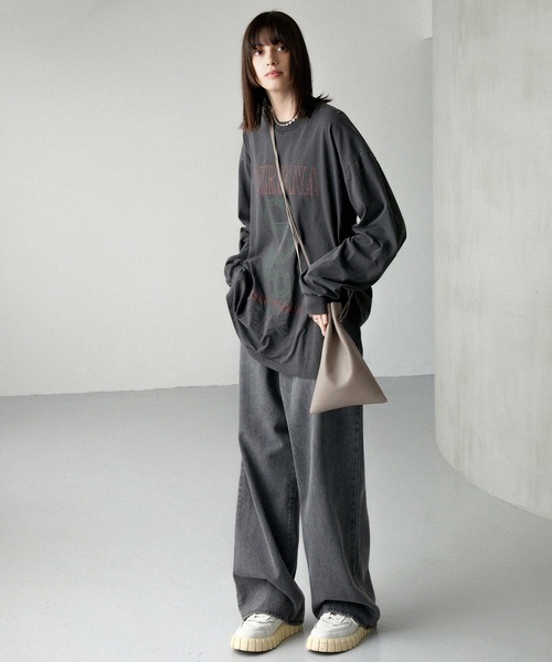 Alex ショルダーバック Alfred Alex】synthetic leather drawstring shoulder bag
