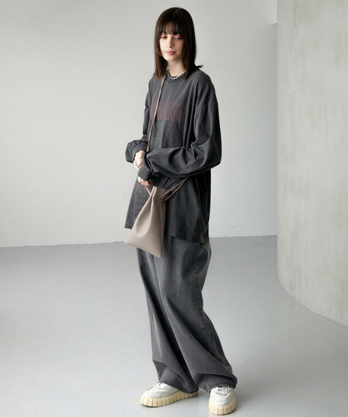 Alfred Alex】synthetic leather drawstring shoulder bag