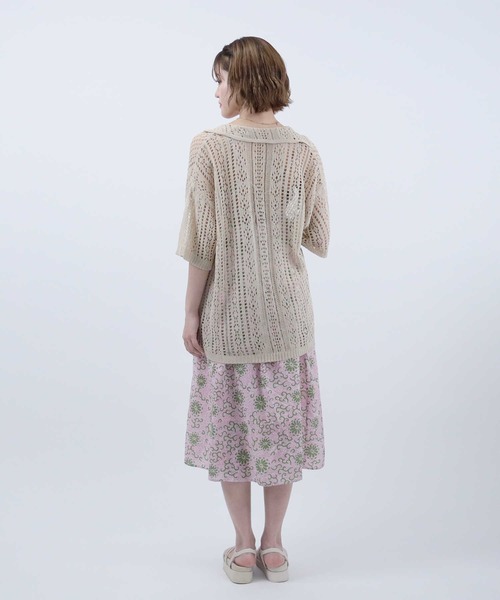 Right-on（ライトオン）の「カギ編みニット（カーディガン/ボレロ・レディース・ベージュ・M/L）」の2枚目の写真