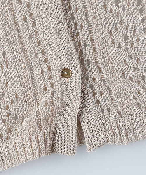 Right-on（ライトオン）の「カギ編みニット（カーディガン/ボレロ・レディース・ベージュ・M/L）」の4枚目の写真