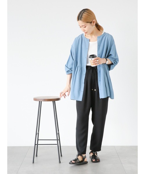 Samansa Mos2 blue(サマンサモスモスブルー)の「【接触冷感】マルチスタイルイージーパンツ(その他パンツ・レディース・ブルー/ブラック/レッド/グリーン/ベージュ/イエロー/キナリ・S/M/L)」の19枚目の写真