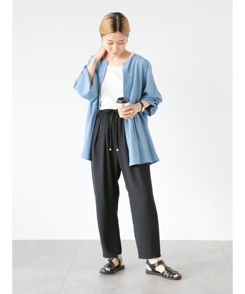 Samansa Mos2 blue(サマンサモスモスブルー)の「【接触冷感】マルチスタイルイージーパンツ(その他パンツ・レディース・ブルー/ブラック/レッド/グリーン/ベージュ/イエロー/キナリ・S/M/L)」の9枚目の写真