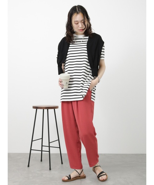 Samansa Mos2 blue(サマンサモスモスブルー)の「【接触冷感】マルチスタイルイージーパンツ(その他パンツ・レディース・ブルー/ブラック/レッド/グリーン/ベージュ/イエロー/キナリ・S/M/L)」の21枚目の写真