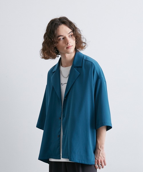 JUNRED(ジュンレッド)の「シングルラペルポンチョシャツ(シャツ/ブラウス・メンズ・ライトグレー/ブラック/ブラウン/グリーン系その他・S/M/L)」の12枚目の写真