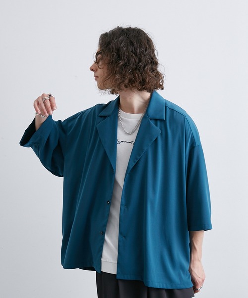 JUNRED(ジュンレッド)の「シングルラペルポンチョシャツ(シャツ/ブラウス・メンズ・ライトグレー/ブラック/ブラウン/グリーン系その他・S/M/L)」の13枚目の写真