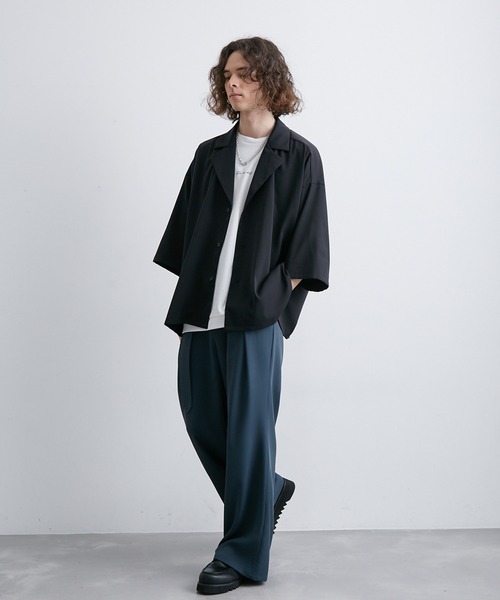 JUNRED(ジュンレッド)の「シングルラペルポンチョシャツ(シャツ/ブラウス・メンズ・ライトグレー/ブラック/ブラウン/グリーン系その他・S/M/L)」の15枚目の写真