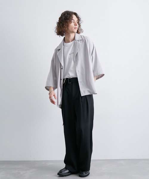 JUNRED(ジュンレッド)の「シングルラペルポンチョシャツ(シャツ/ブラウス・メンズ・ライトグレー/ブラック/ブラウン/グリーン系その他・S/M/L)」の17枚目の写真